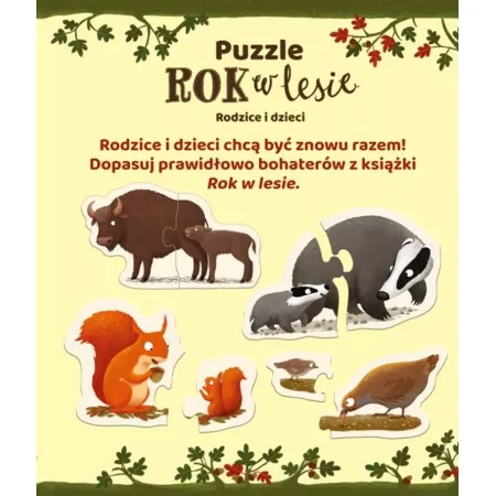 Rok w lesie. Puzzle. Rodzice i dzieci